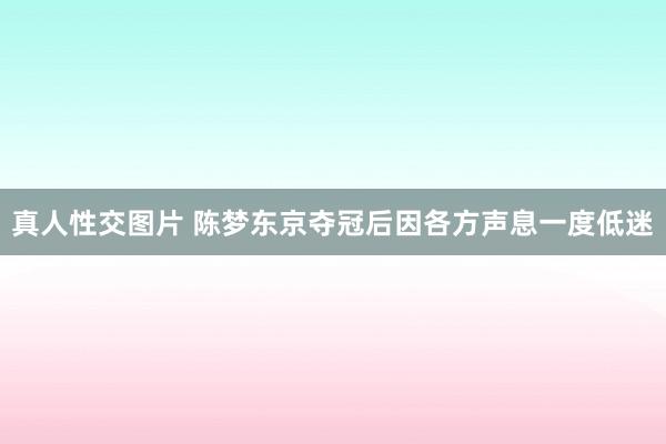 真人性交图片 陈梦东京夺冠后因各方声息一度低迷