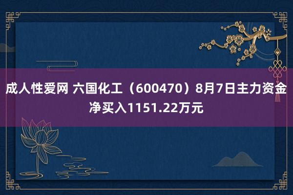 成人性爱网 六国化工（600470）8月7日主力资金净买入1151.22万元